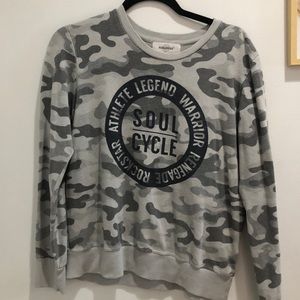 Soulcycle camo sweatshirt